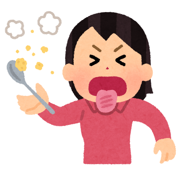 Person with burned tongue (female)