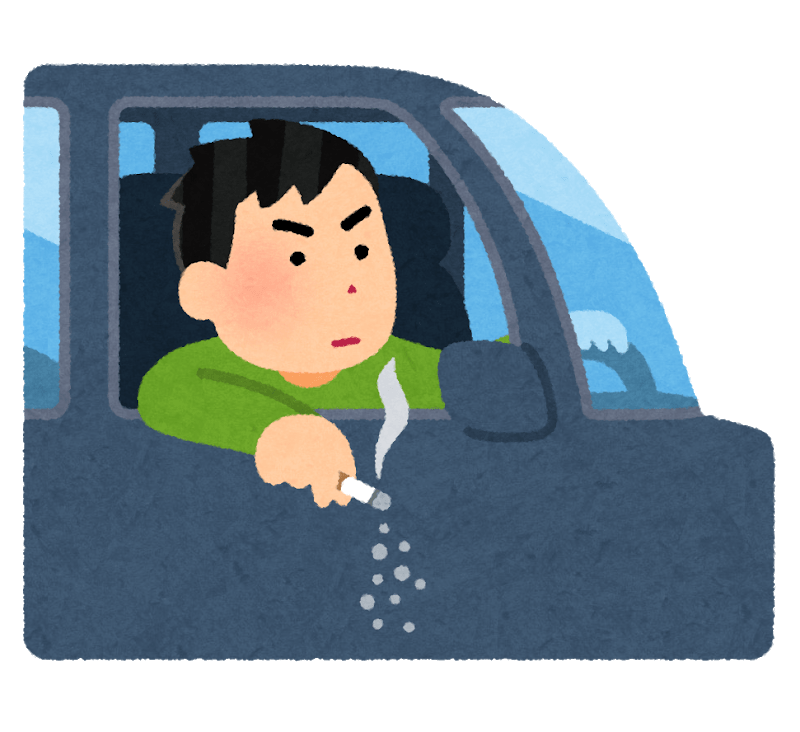 A person who throws cigarette ashes from a car window