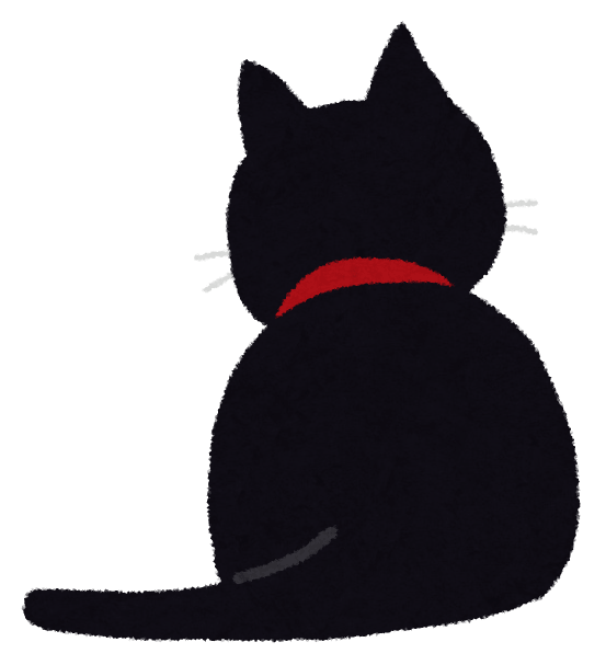 Back view of a black cat