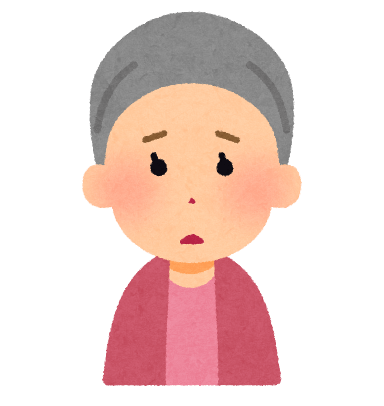 Woman wearing a care hat (troublesome face)