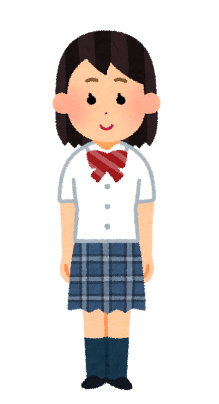 Female student wearing a blazer (summer clothes-school uniform)