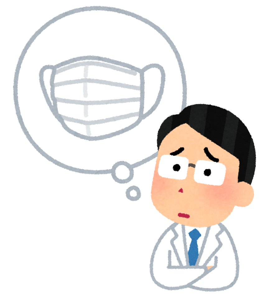 Doctor worried about masks (male)