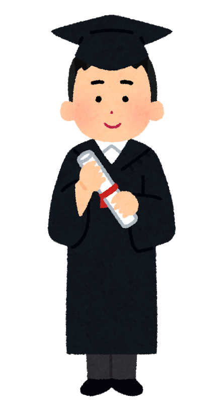 Graduate (male) wearing a gown