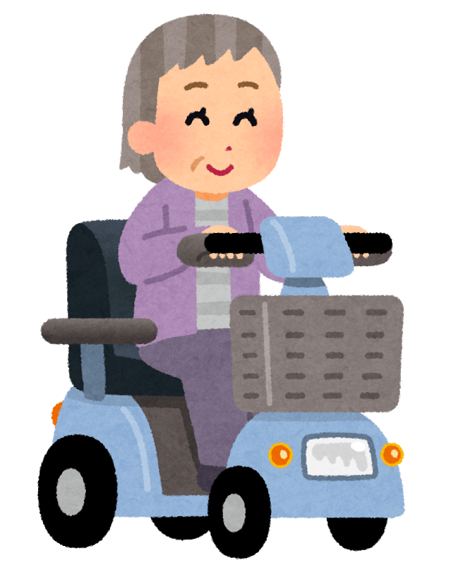 Grandmother riding a senior car