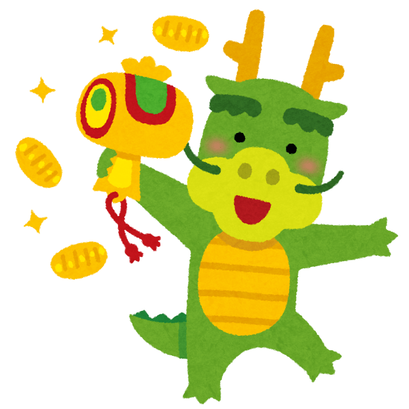 Dragon swinging a gavel (Tatsunen)