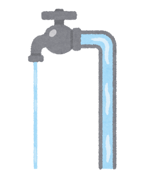 Water is being discharged little by little from the tap