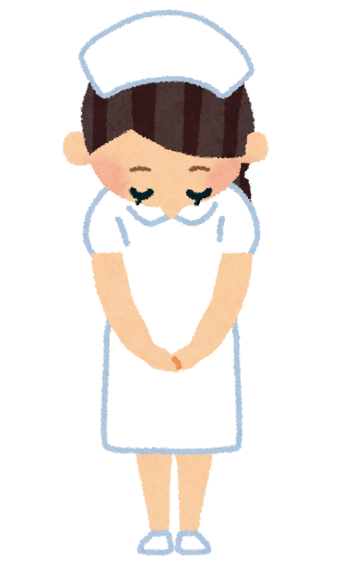 Female nurse bowing-Nurse