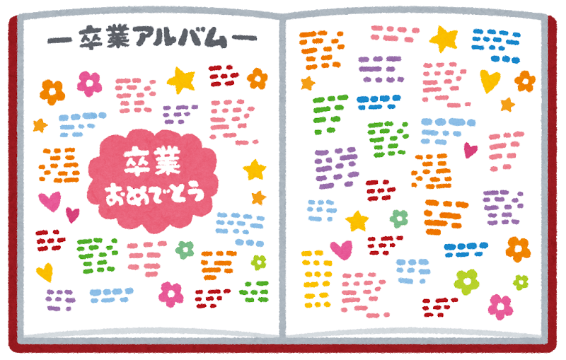 Message column of graduation album