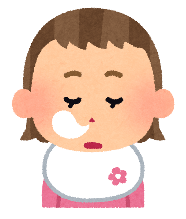 Baby girl's facial expression (question-eyes are heart-sleep-shake)