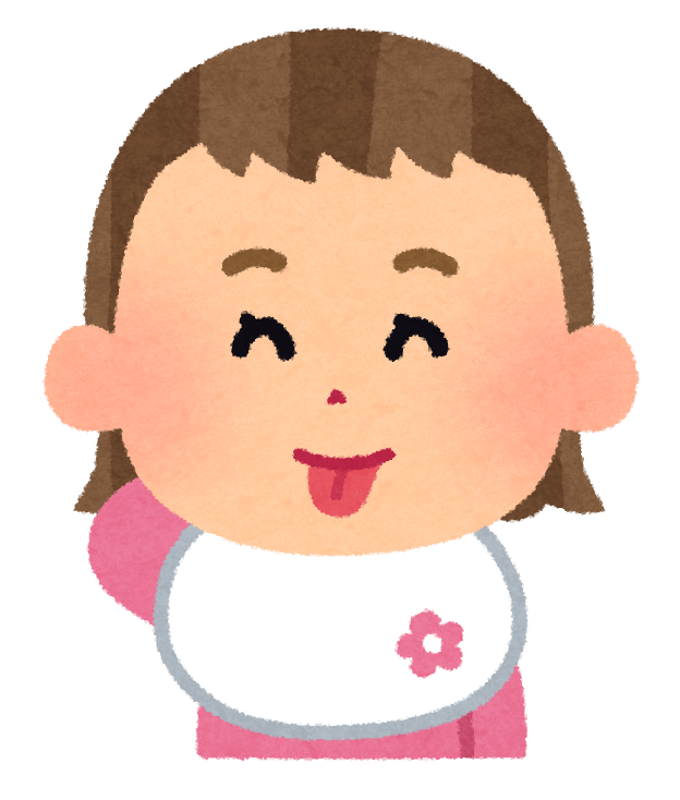 Baby girl's facial expression (question-eyes are heart-sleep-shake)