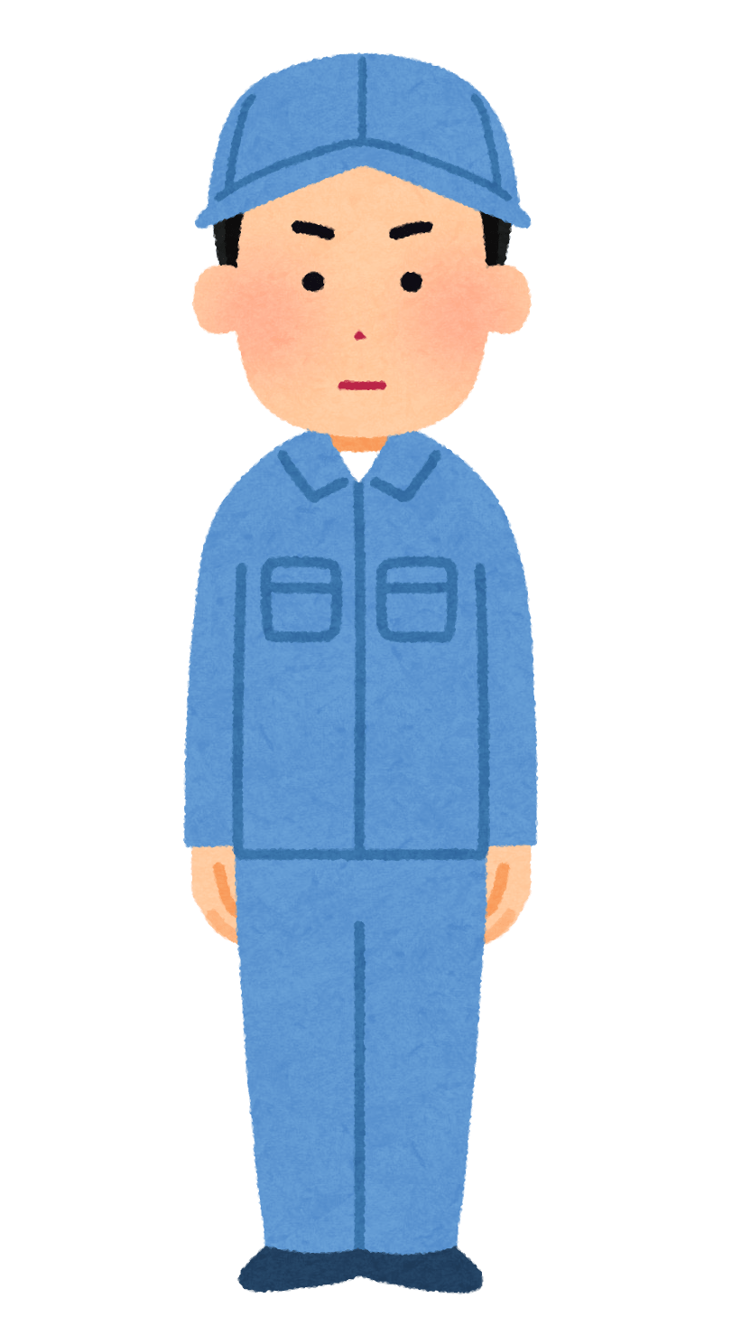 Worker with a serious expression (male)