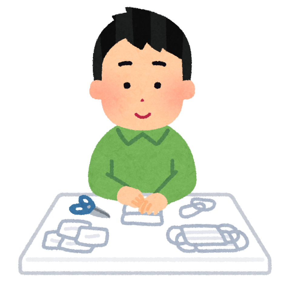 Person who makes a mask by hand (male)