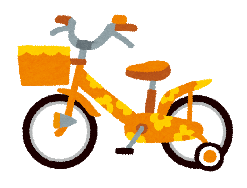 Children's bicycles of various colors