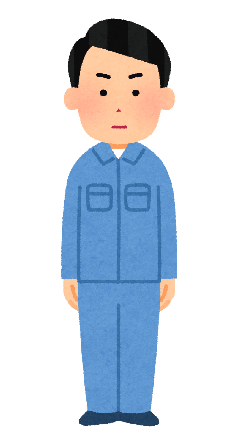 Worker with a serious expression (male)