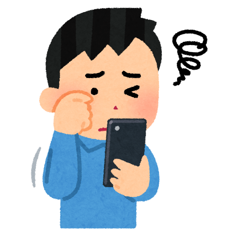 Eye strain caused by smartphone (male)