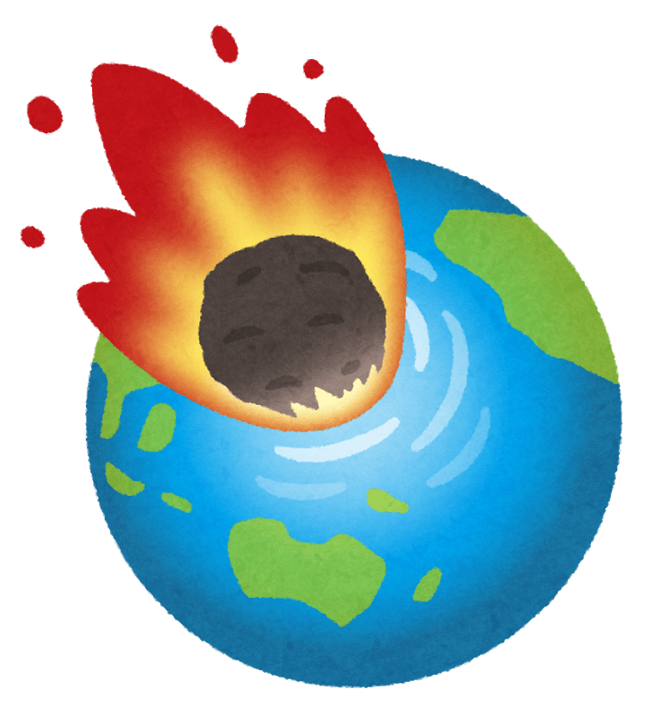 Meteorite colliding with the earth