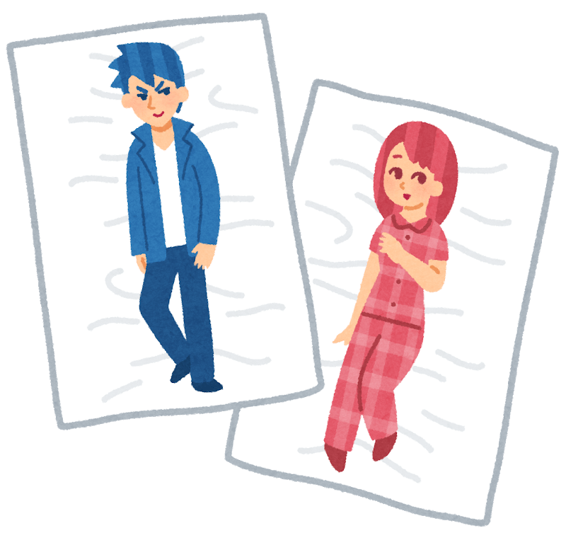 Sheets with characters drawn