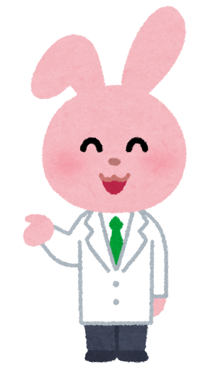 Animal character in a white coat