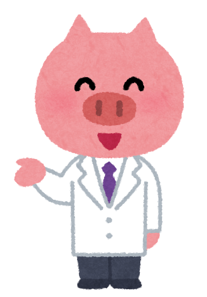 Animal character in a white coat