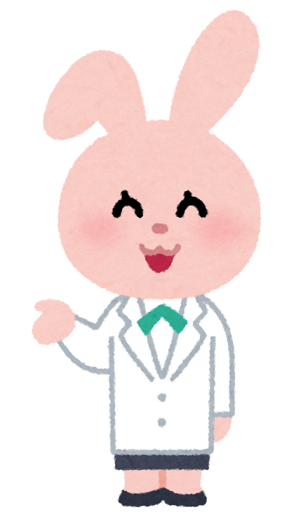 Animal character in a white coat