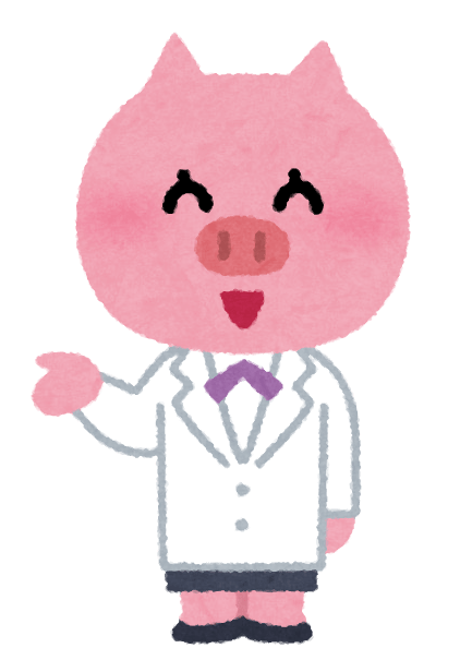 Animal character in a white coat