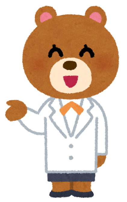 Animal character in a white coat