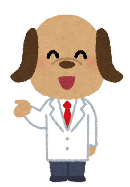 Animal character in a white coat