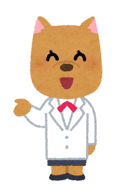 Animal character in a white coat