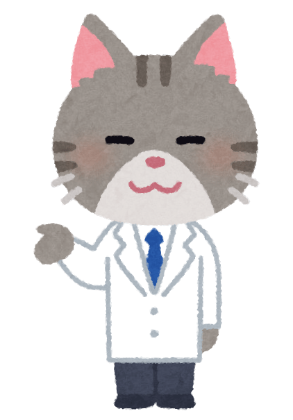 Animal character in a white coat