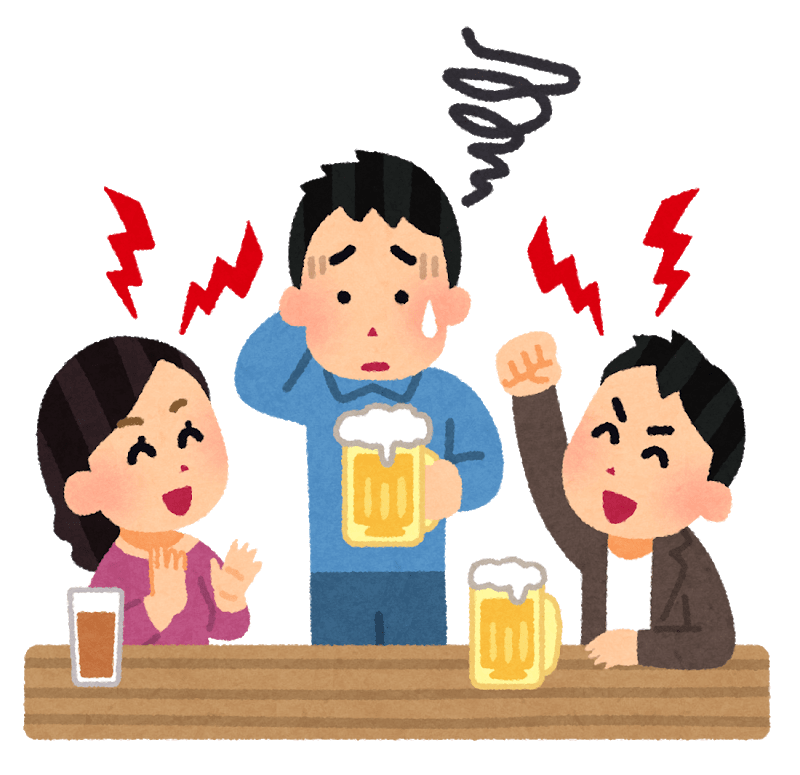 A person (male) who is at a drinking party