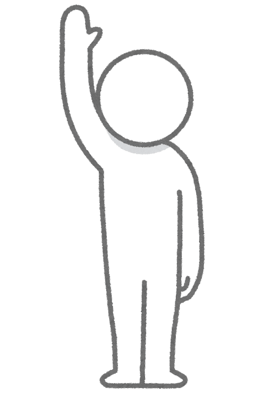 Stickman raising his hand