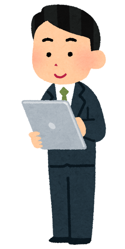 Office worker using a tablet