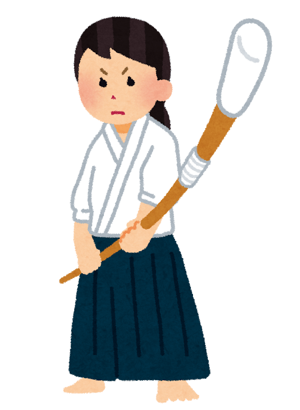 Woman holding a naginata