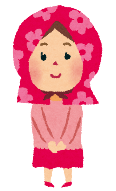 Earthquake (girl with disaster prevention hood)