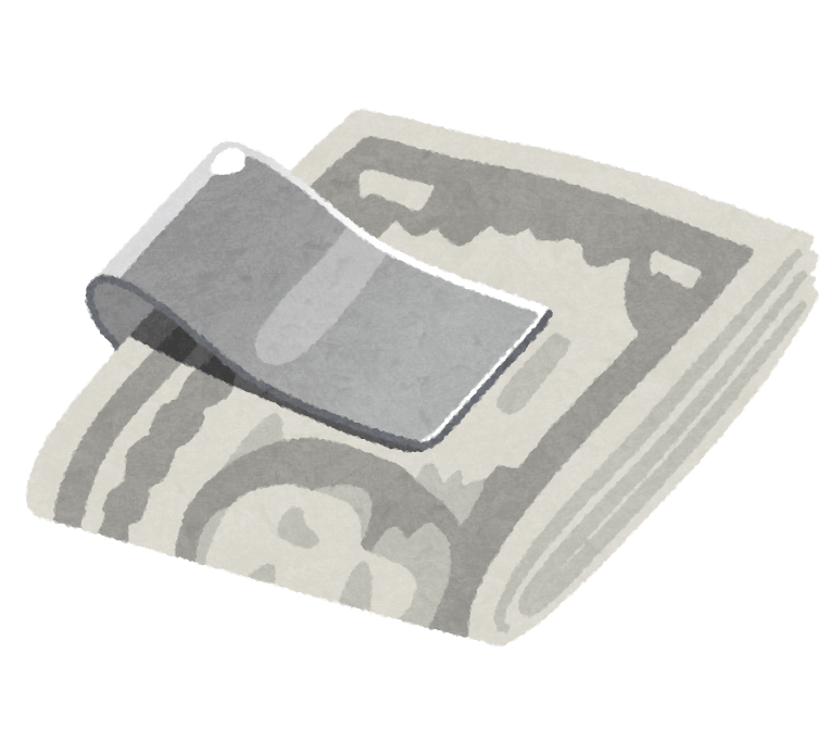 Money sandwiched between money clips