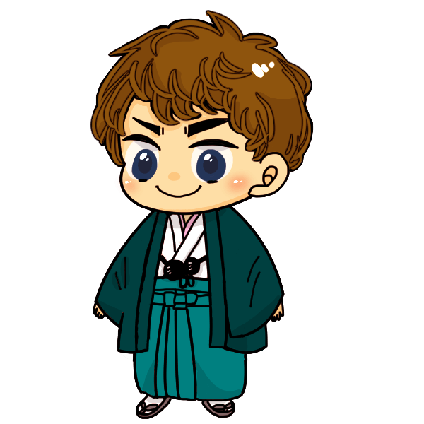 Boy in a fashionable kimono