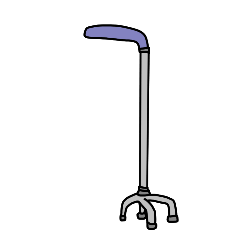 Four-point support cane