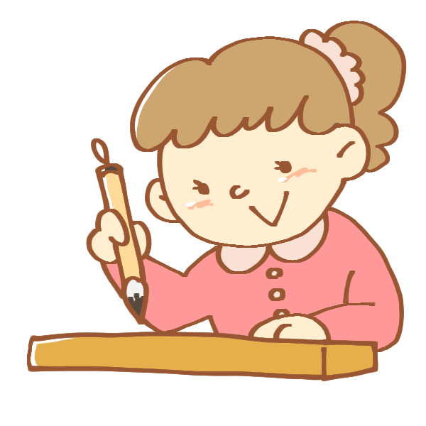 Girl doing calligraphy