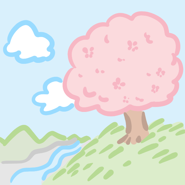 Cherry tree landscape