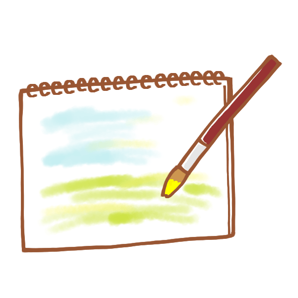 Watercolor painting drawn in a sketchbook