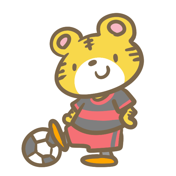 Tiger playing soccer (red)