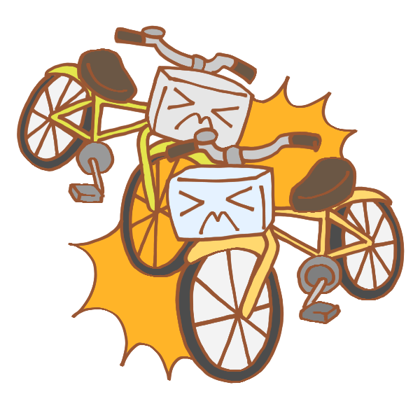 Accident between bicycles