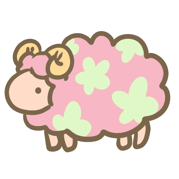 Sheep with flower pattern (pink)