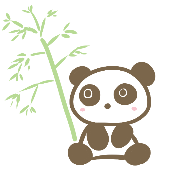 Panda and bamboo grass