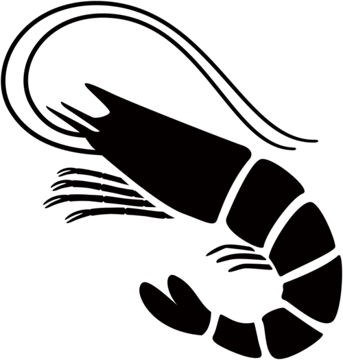 Silhouette of shrimp