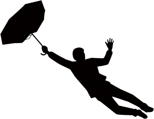 People going through the storm