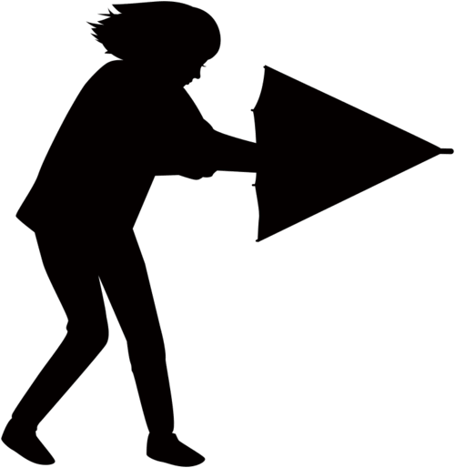 People going through the storm