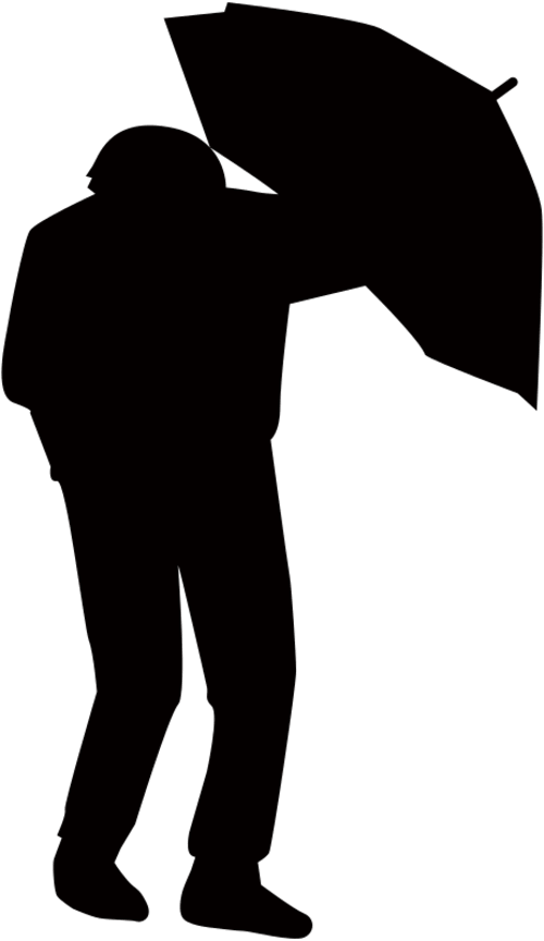 People going through the storm