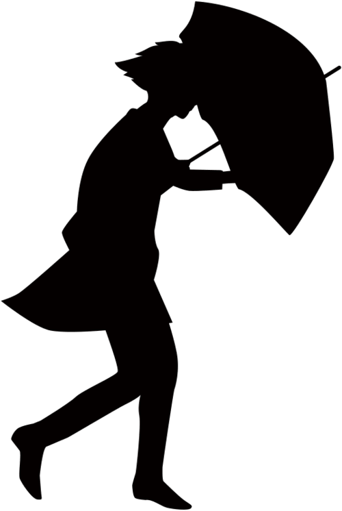 People going through the storm