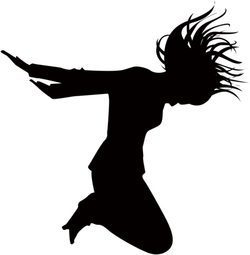 Silhouette material of the person who is jumping